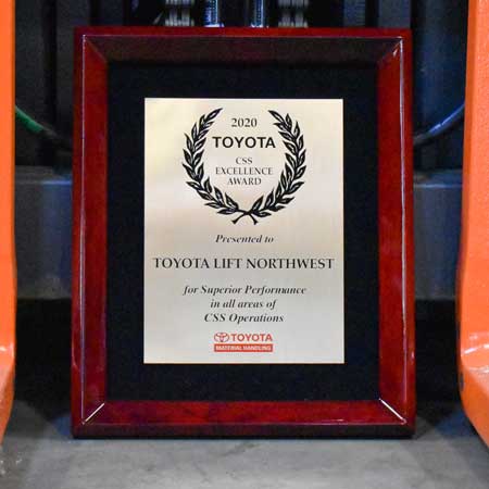 Toyota Material Handling 2020 CSS Excellence Award