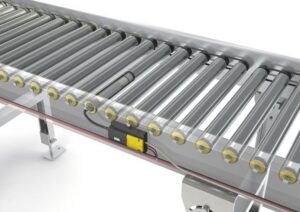 A roller carton conveyor