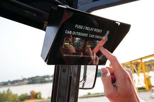 Multi-function touchscreen on the High Capacity Core IC Pneumatic Forklift