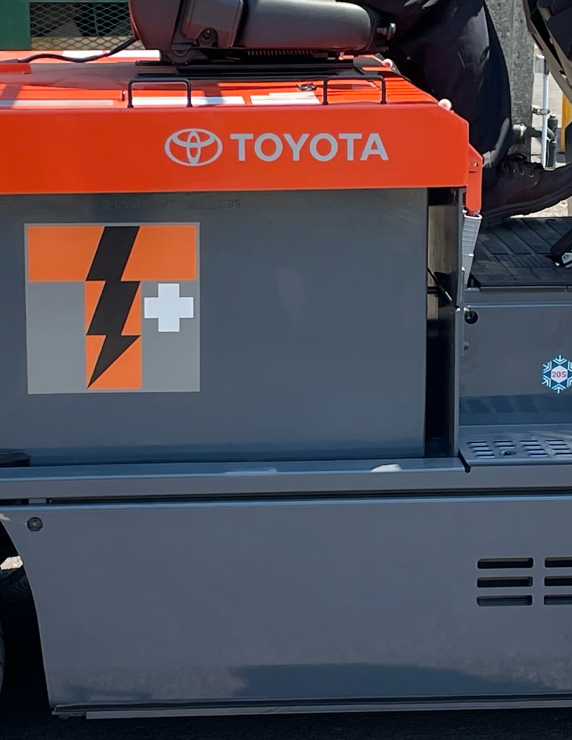 T-Plus Battery installed in a toyota forklift