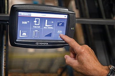 This is the default touchscreen display for the Toyota Reach Truck.