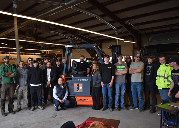 Donated forklift and charger to Skagit Valley College