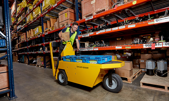 Taylor-Dunn SC-100 in a warehouse